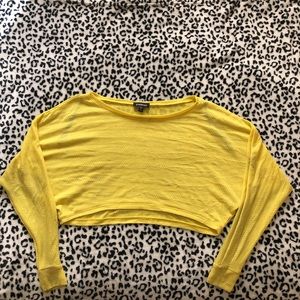 Bebe cropped yellow sweater cardigan Top